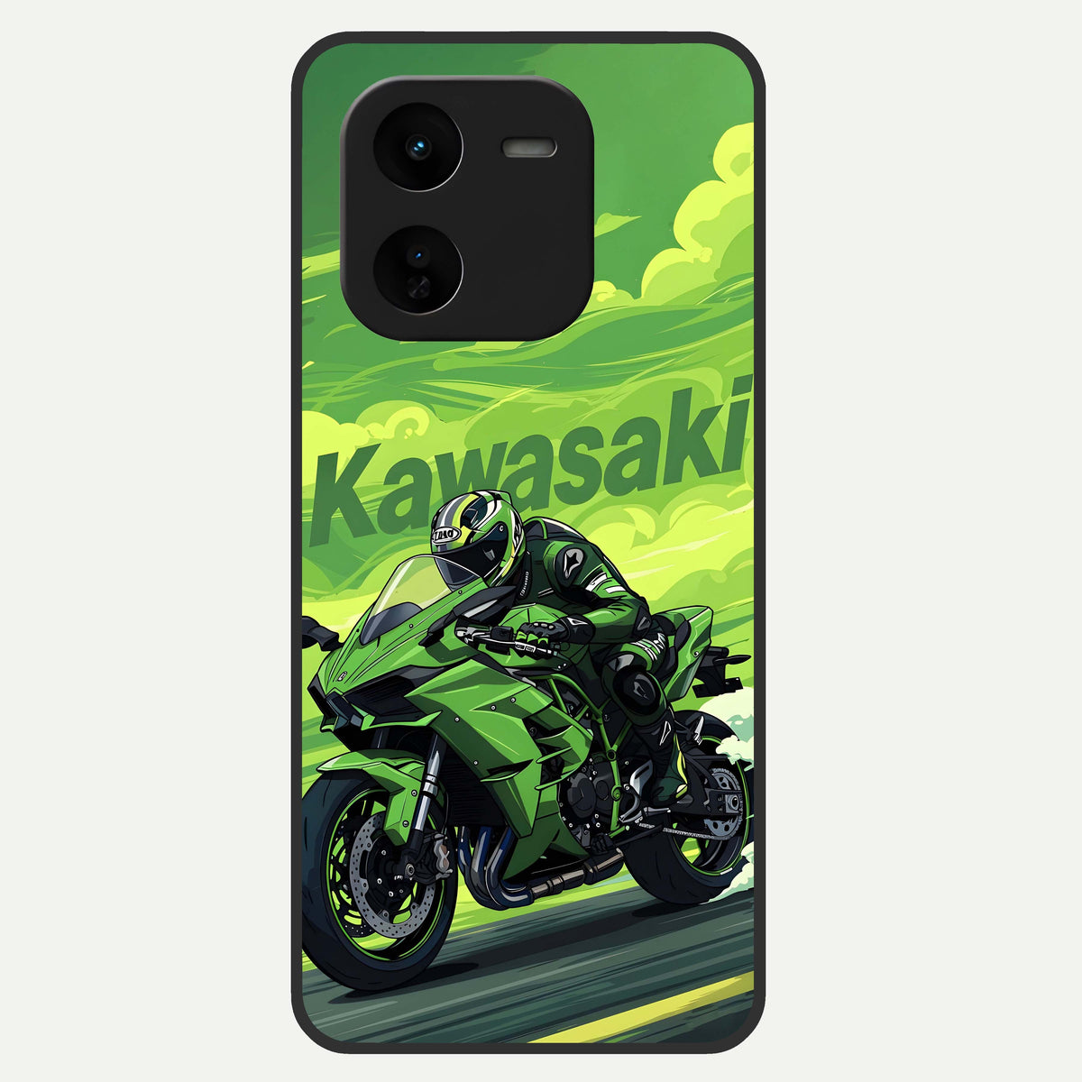  Greenery Sky Glass Case For iQOO Z9x 5G back cover – full design glossy printed glass finish