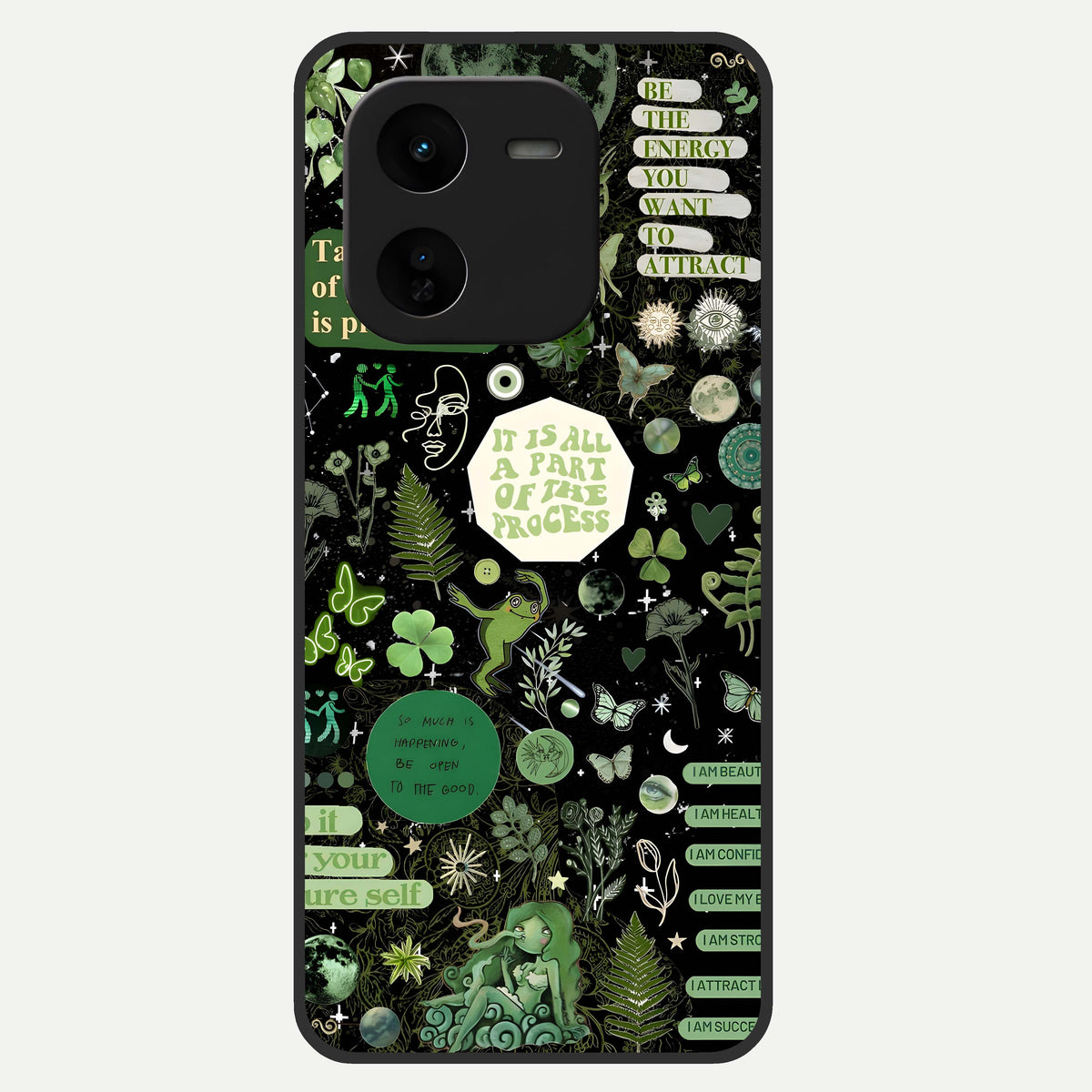  Green Mandala Pattern Glass Case For iQOO Z9x 5G back cover – full design glossy printed glass finish