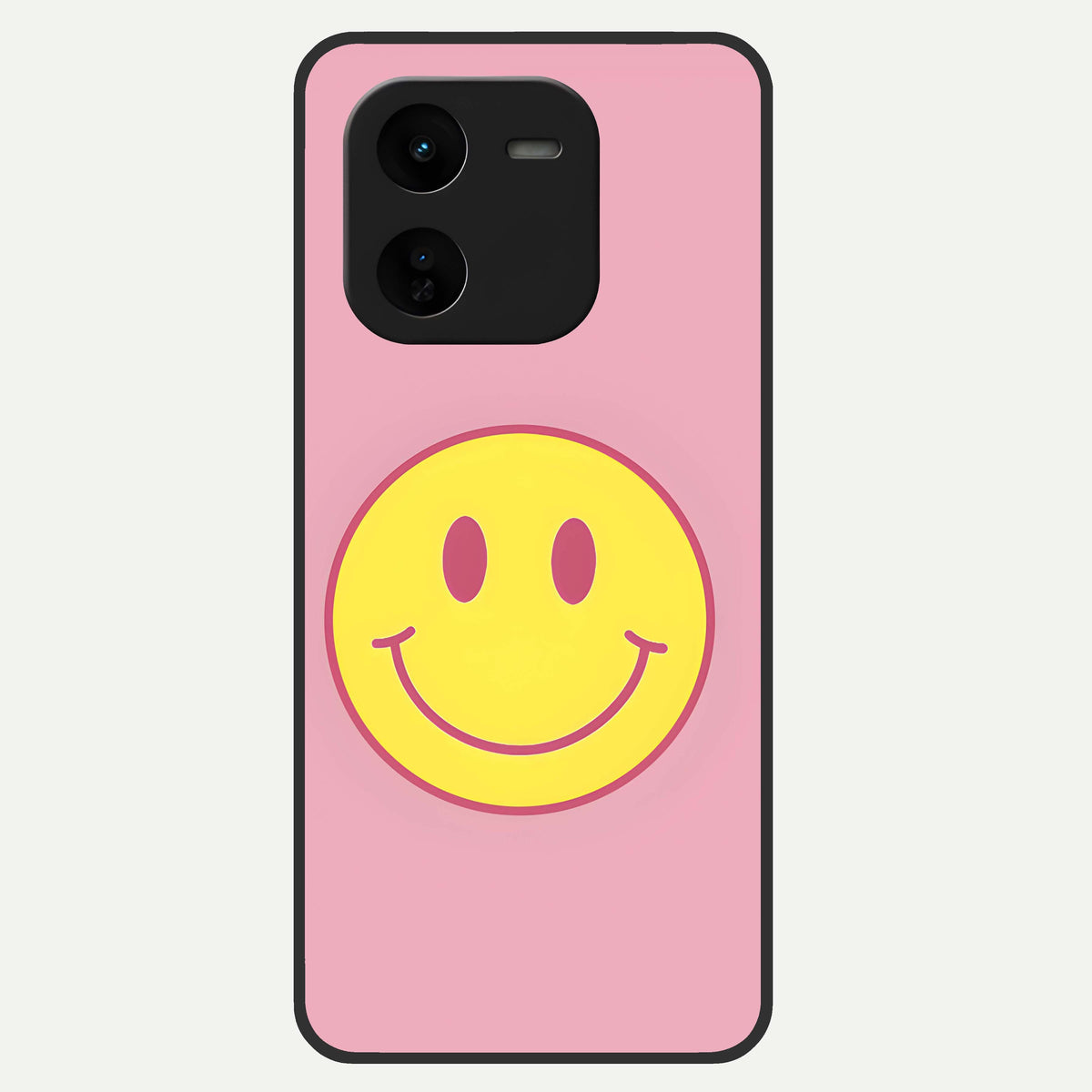  Happy Pink Mood Glass Case For iQOO Z9x 5G back cover – full design glossy printed glass finish