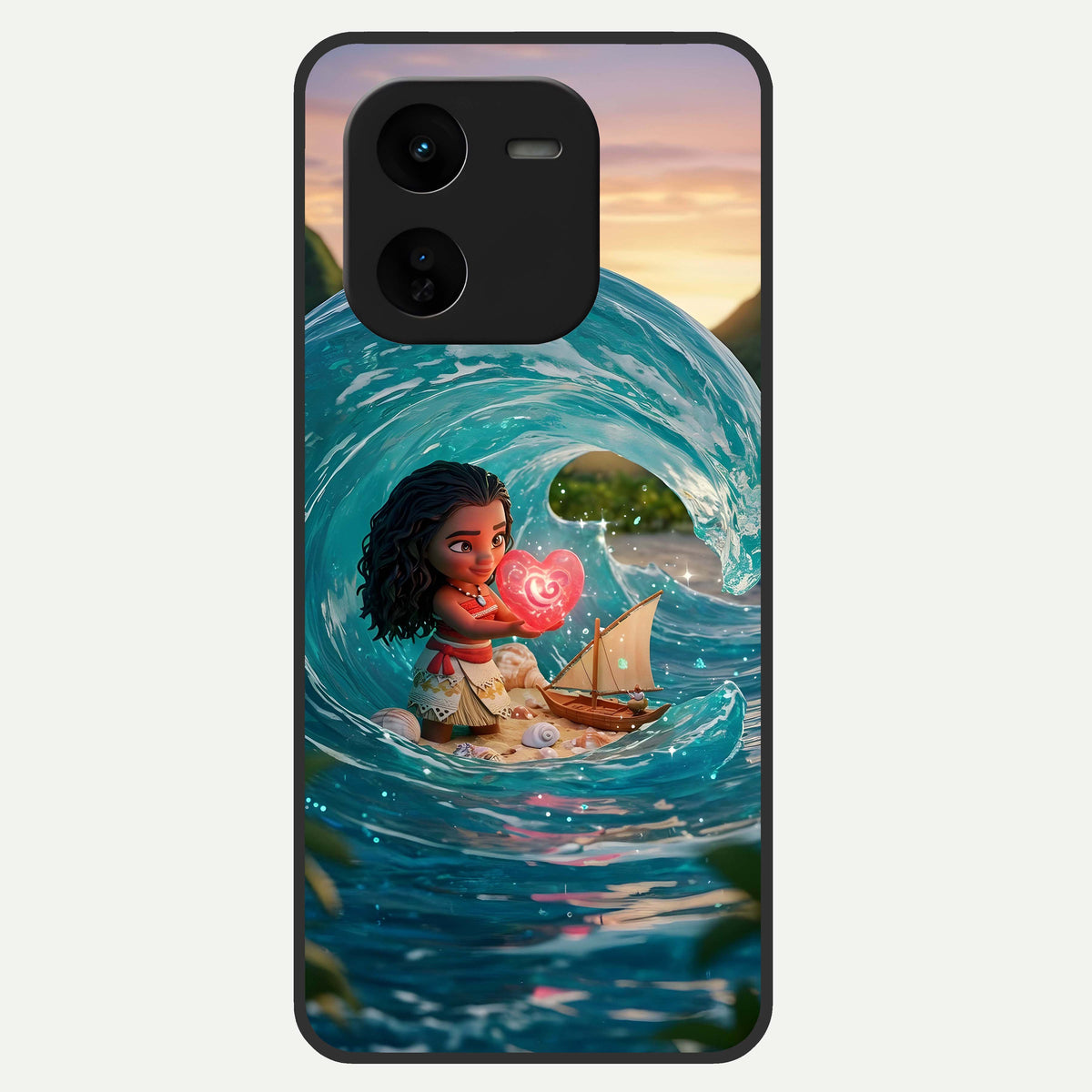  Heart of Ocean Glass Case For iQOO Z9x 5G back cover – full design glossy printed glass finish