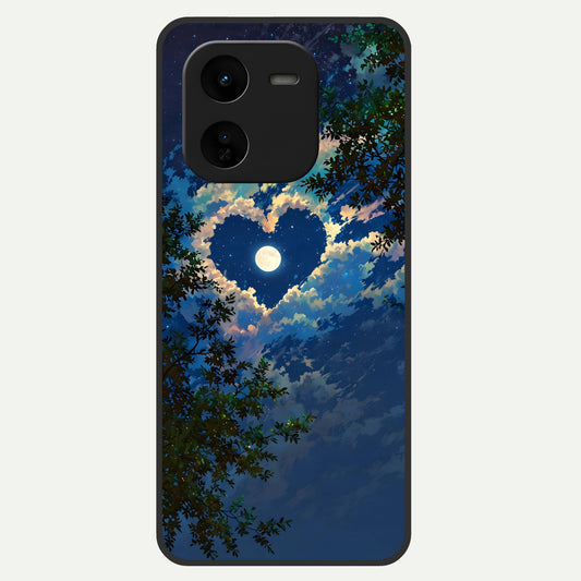  Heart With Moon Sky Glass Case For iQOO Z9x 5G back cover – full design glossy printed glass finish