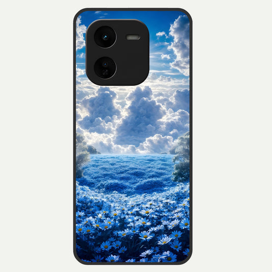  Heavenly Daisy Horizon Glass Case For iQOO Z9x 5G back cover – full design glossy printed glass finish