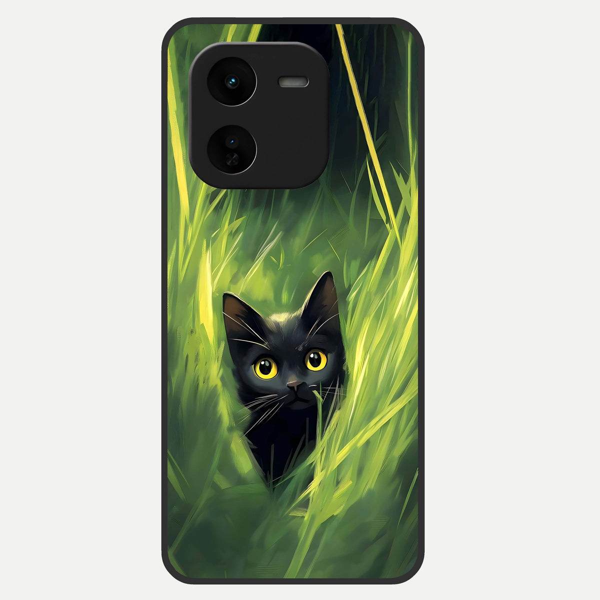  Hidden Cat Whisper Glass Case For iQOO Z9x 5G back cover – full design glossy printed glass finish