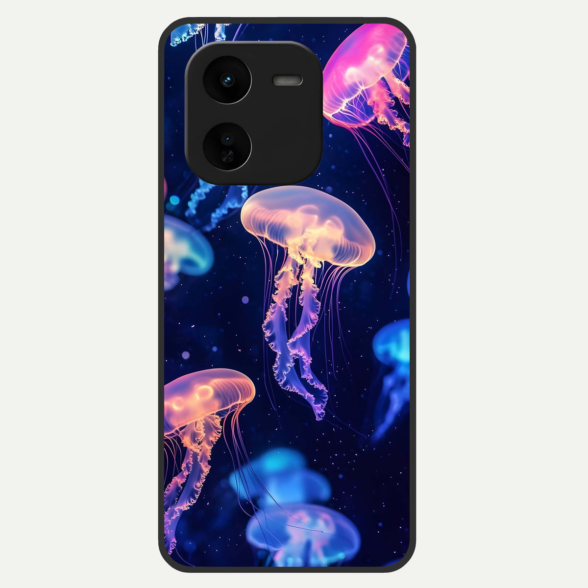  Jellyfish Pattern Glass Case For iQOO Z9x 5G back cover – full design glossy printed glass finish