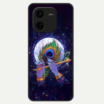  Krishna Hands Art Glass Case For iQOO Z9x 5G back cover – full design glossy printed glass finish
