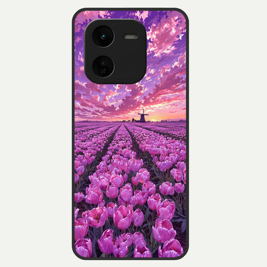  Lavender Dream Skies Glass Case For iQOO Z9x 5G back cover – full design glossy printed glass finish