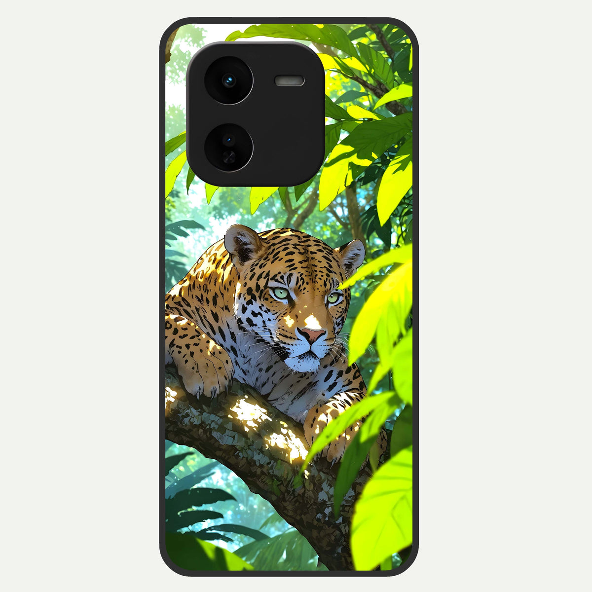  Leopard in Jungle Glass Case For iQOO Z9x 5G back cover – full design glossy printed glass finish