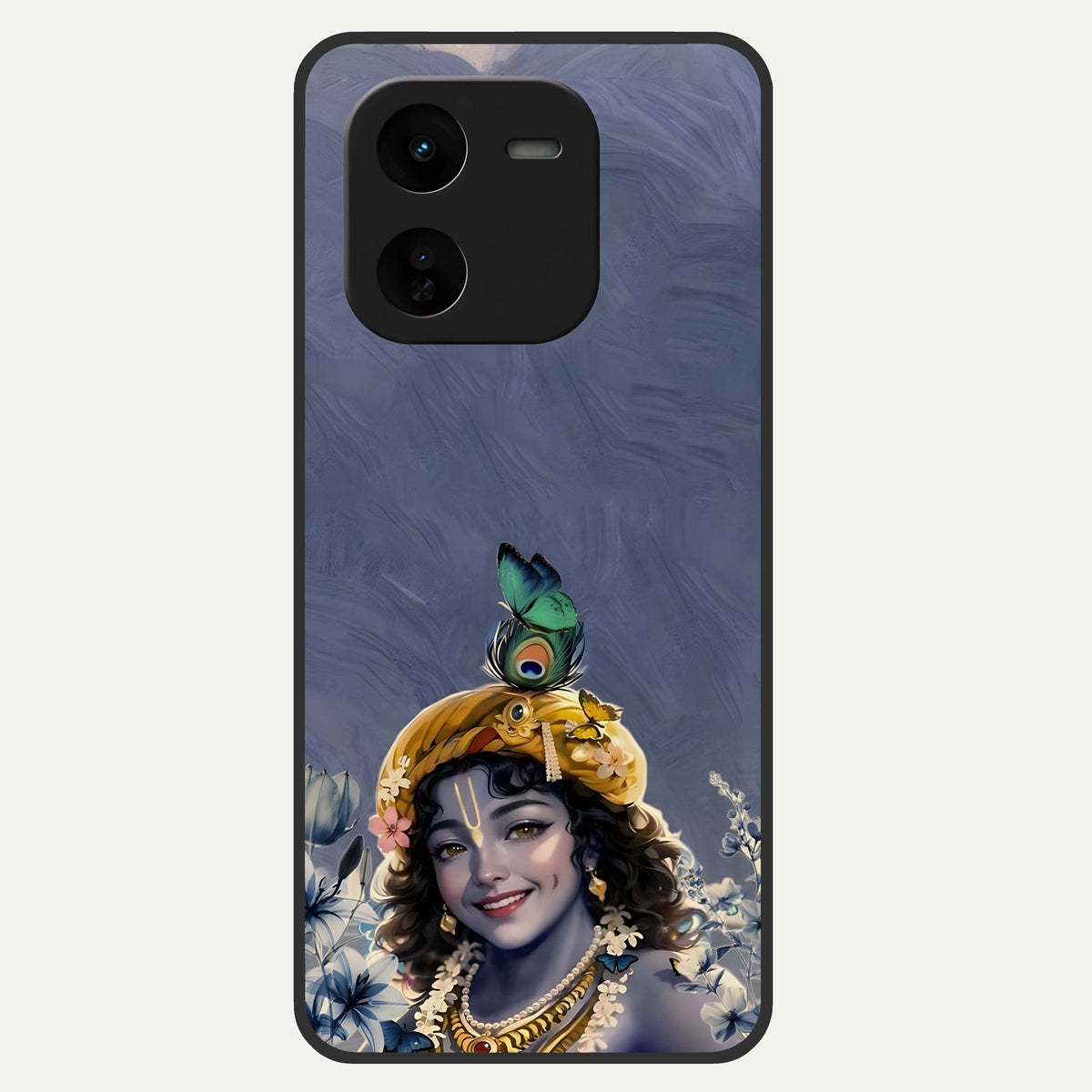  Lord Krishna Glass Case For iQOO Z9x 5G back cover – full design glossy printed glass finish