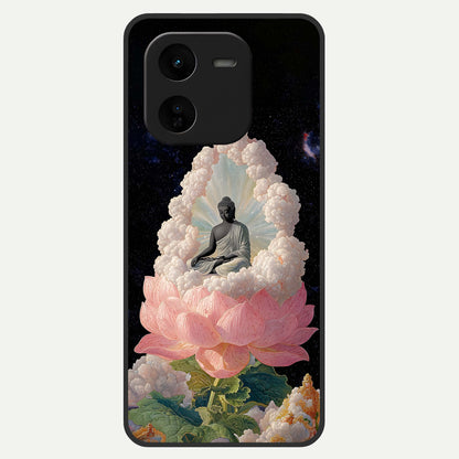  Lotus Divine Peace Glass Case For iQOO Z9x 5G back cover – full design glossy printed glass finish
