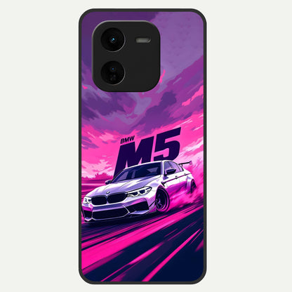  MS Neon Car Glass Case For iQOO Z9x 5G back cover – full design glossy printed glass finish