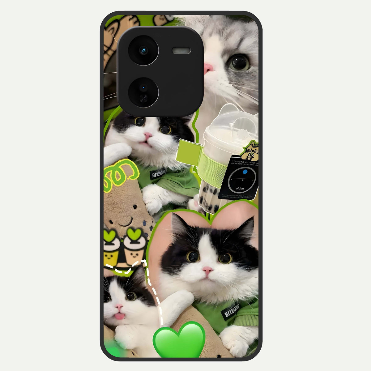  Matcha Cats Mood Glass Case For iQOO Z9x 5G back cover – full design glossy printed glass finish