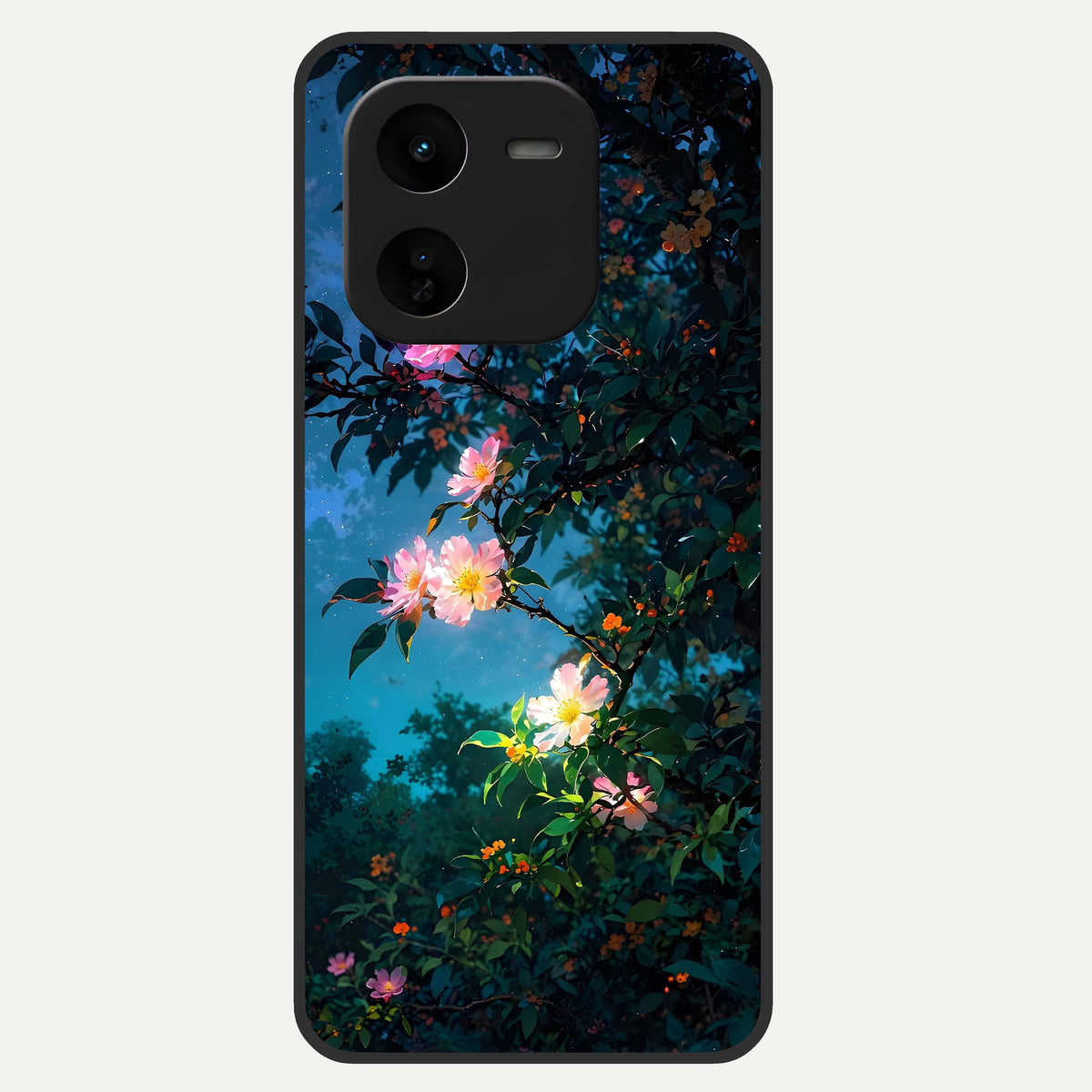  Midnight Bloom Glow Glass Case For iQOO Z9x 5G back cover – full design glossy printed glass finish