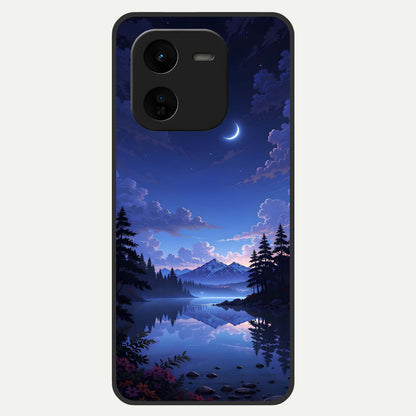  Midnight Lake Peace Glass Case For iQOO Z9x 5G back cover – full design glossy printed glass finish