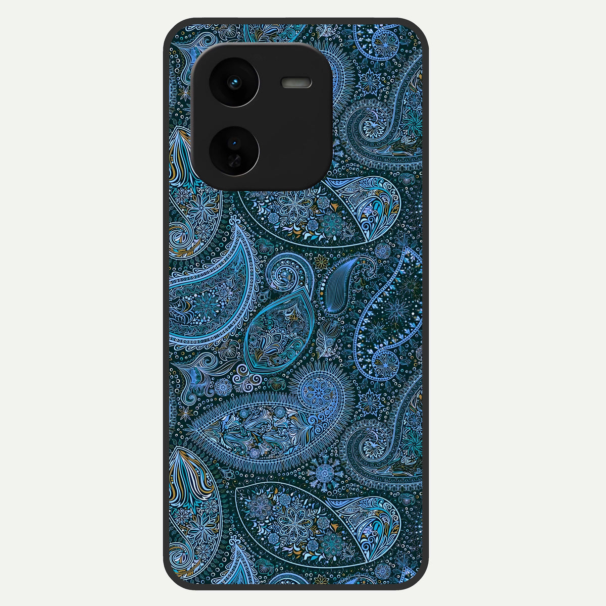  Midnight Paisley Glow Glass Case For iQOO Z9x 5G back cover – full design glossy printed glass finish