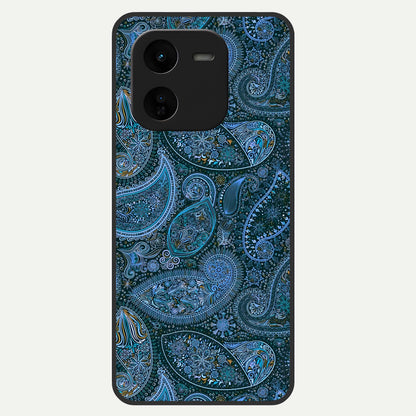  Midnight Paisley Glow Glass Case For iQOO Z9x 5G back cover – full design glossy printed glass finish