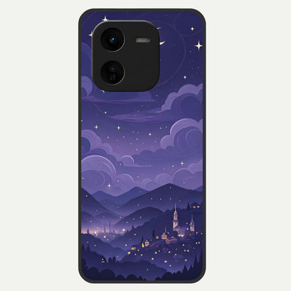  Minimal Night View Glass Case For iQOO Z9x 5G back cover – full design glossy printed glass finish