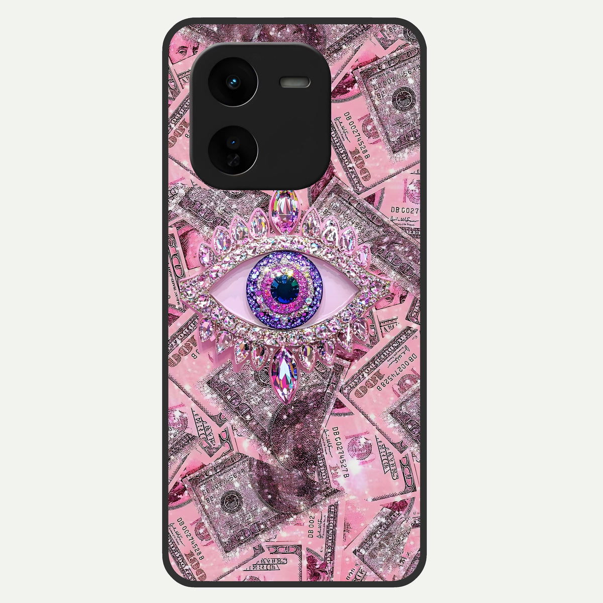 Money Eye Luxe Glass Case For iQOO Z9x 5G back cover – full design glossy printed glass finish