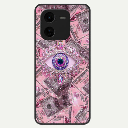  Money Eye Luxe Glass Case For iQOO Z9x 5G back cover – full design glossy printed glass finish