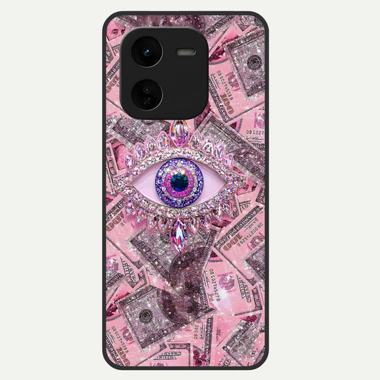  Money Eye Luxe Glass Case For iQOO Z9x 5G back cover – full design glossy printed glass finish