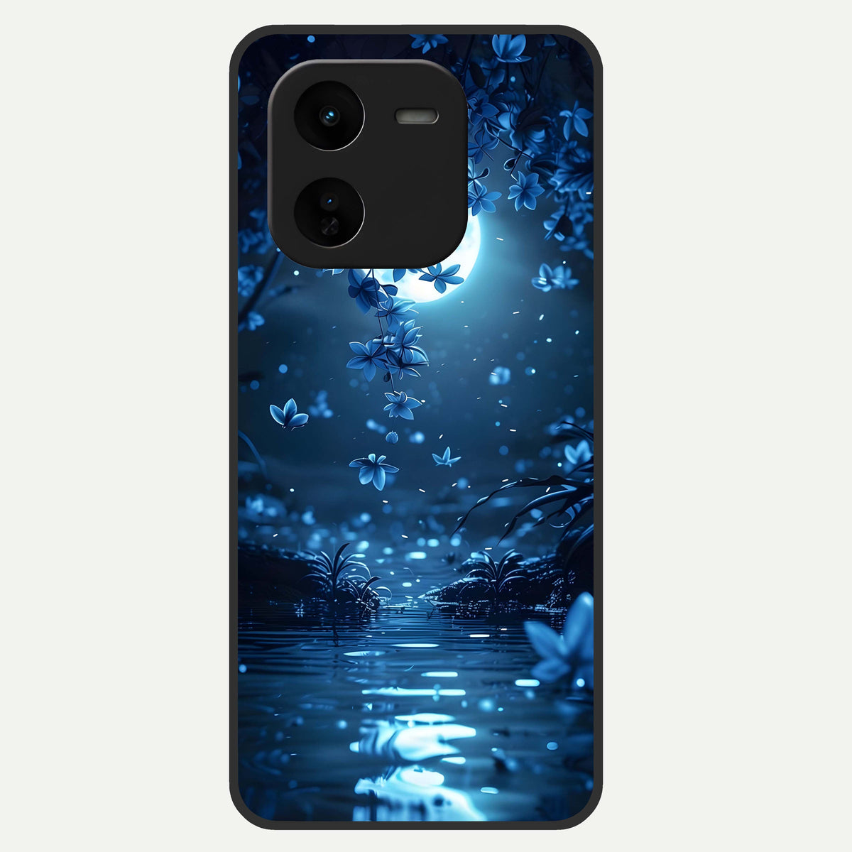  Moonlight Petal Dream Glass Case For iQOO Z9x 5G back cover – full design glossy printed glass finish