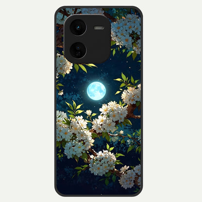  Moonlit Blossom Dream Glass Case For iQOO Z9x 5G back cover – full design glossy printed glass finish