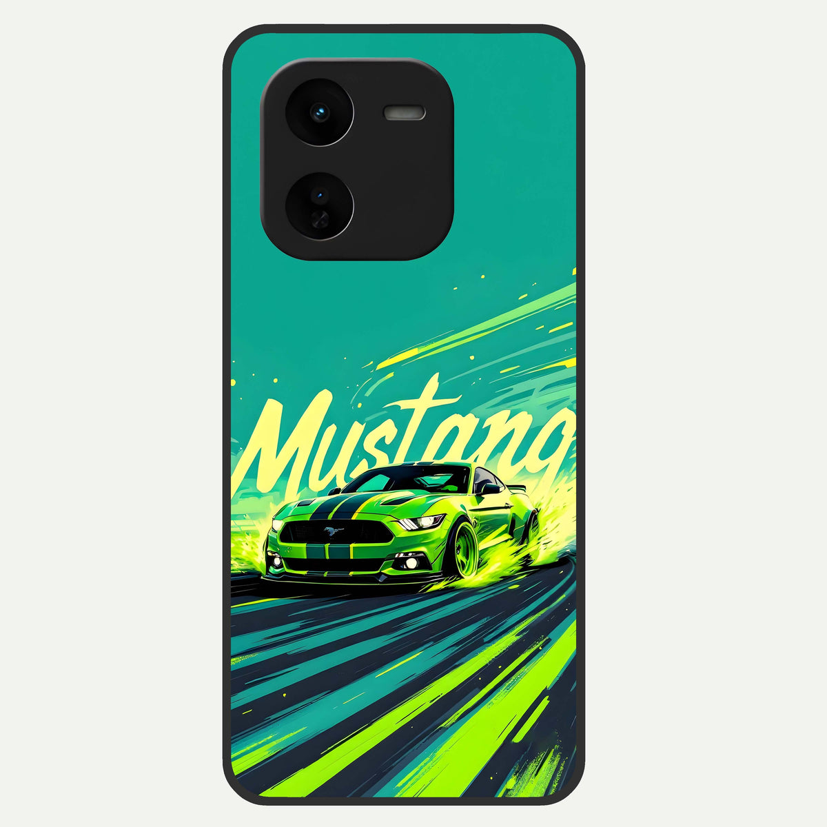  Mustang Bang Glass Case For iQOO Z9x 5G back cover – full design glossy printed glass finish