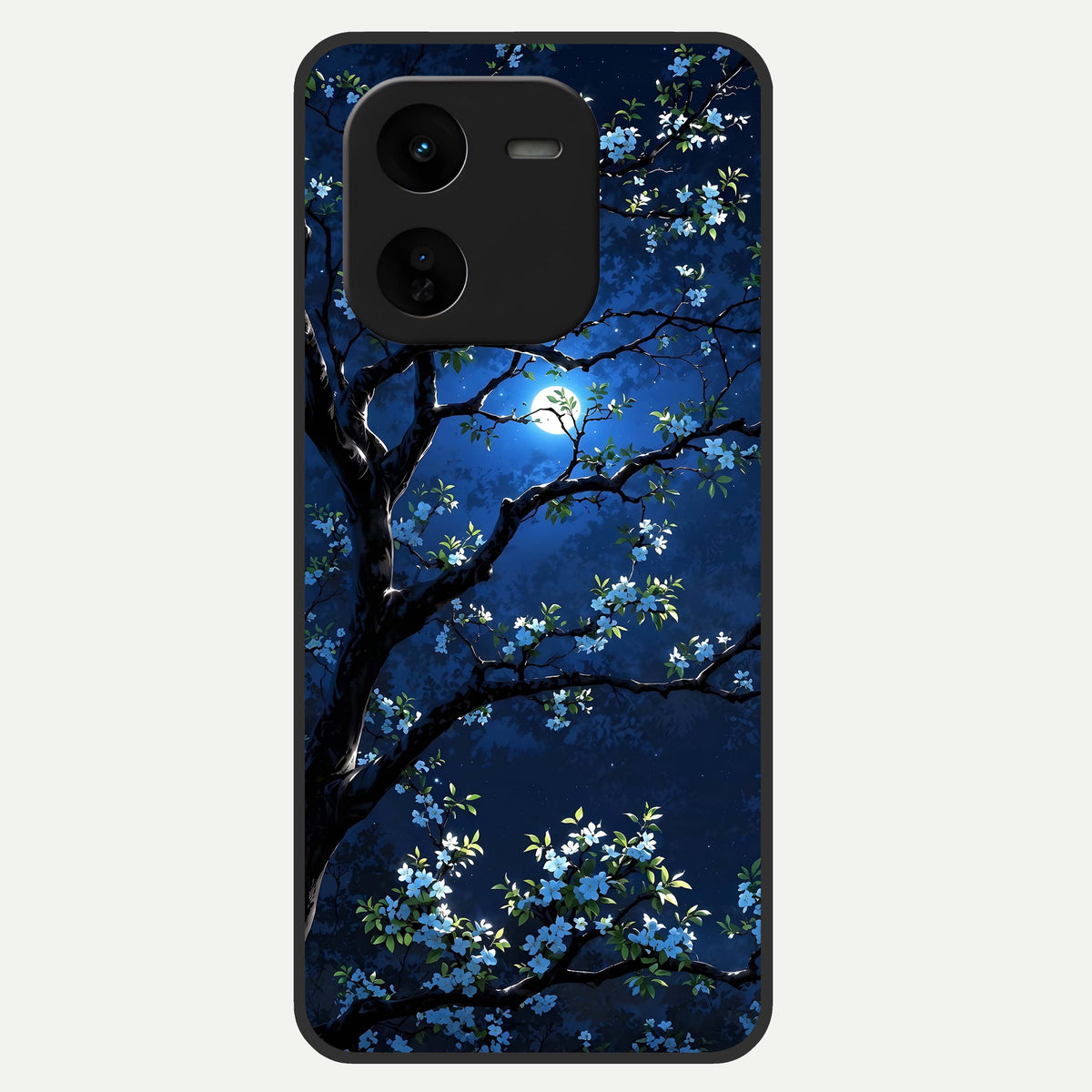  Mystic Floral Night Glass Case For iQOO Z9x 5G back cover – full design glossy printed glass finish