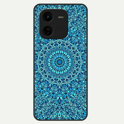  Ocean Bloom Mandala Glass Case For iQOO Z9x 5G back cover – full design glossy printed glass finish