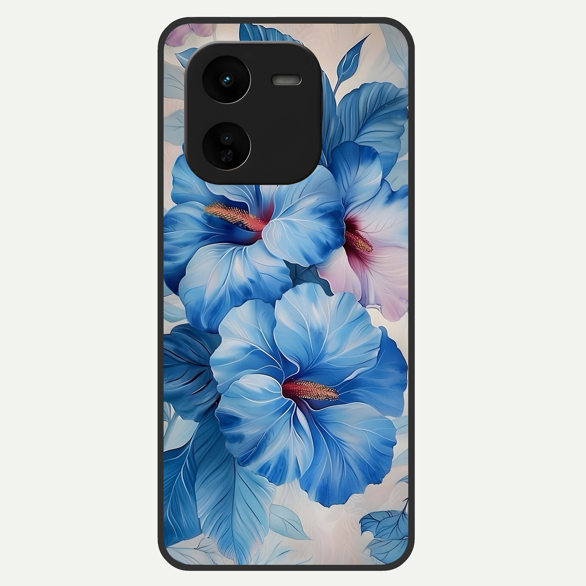  Ocean Hibiscus Grace Glass Case For iQOO Z9x 5G back cover – full design glossy printed glass finish