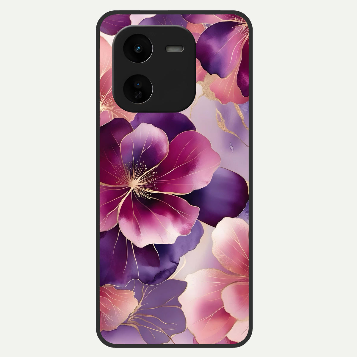  Pink Bouquet Florals Glass Case For iQOO Z9x 5G back cover – full design glossy printed glass finish