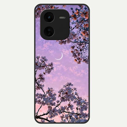  Purple Serenity Moon Glass Case For iQOO Z9x 5G back cover – full design glossy printed glass finish