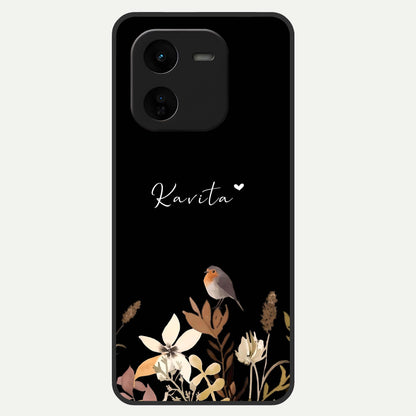  Quiet Garden Tune Custom Name Glass Case For iQOO Z9x 5G back cover – full design glossy printed glass finish