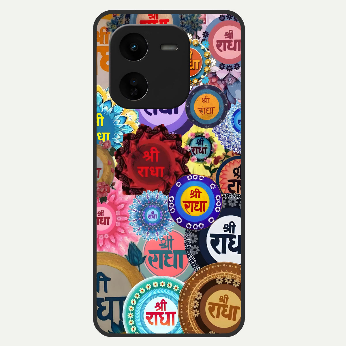  Radha Divine Bloom Glass Case For iQOO Z9x 5G back cover – full design glossy printed glass finish