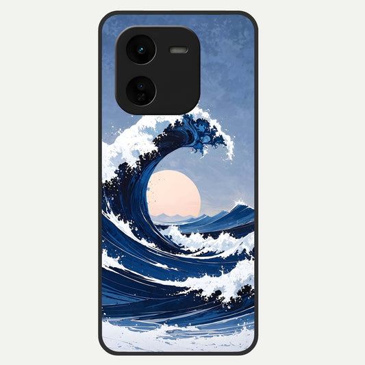  Rising Tide Power Glass Case For iQOO Z9x 5G back cover – full design glossy printed glass finish