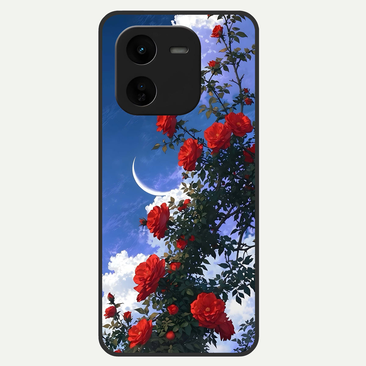  Rose Drift Flowers Glass Case For iQOO Z9x 5G back cover – full design glossy printed glass finish