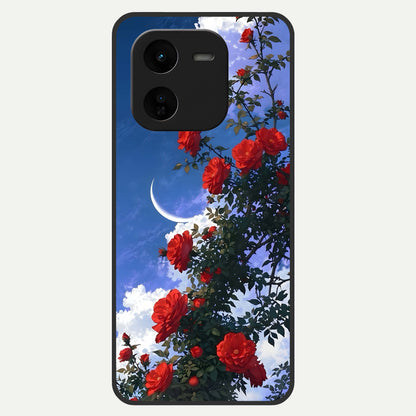  Rose Drift Flowers Glass Case For iQOO Z9x 5G back cover – full design glossy printed glass finish