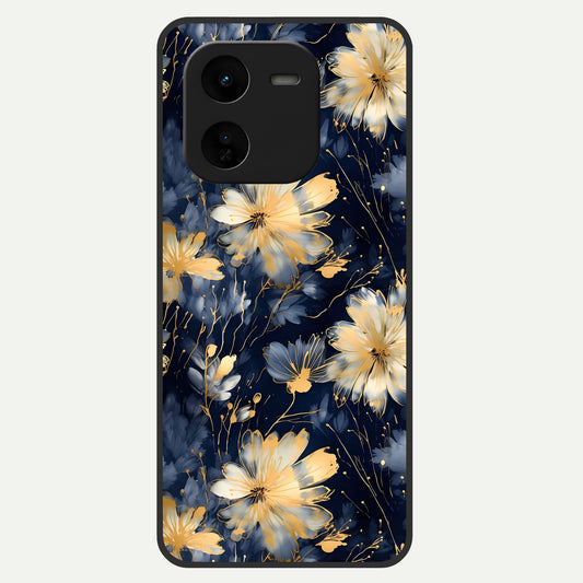 Royal Petal Dream Glass Case For iQOO Z9x 5G back cover – full design glossy printed glass finish