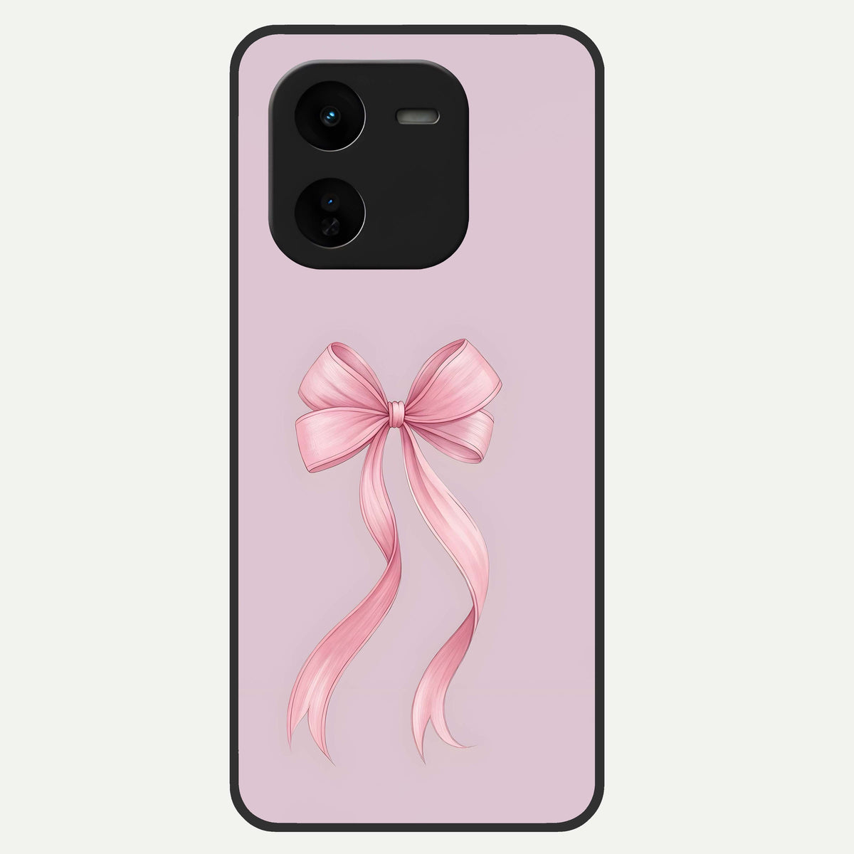  Soft Blush Bow Glass Case For iQOO Z9x 5G back cover – full design glossy printed glass finish