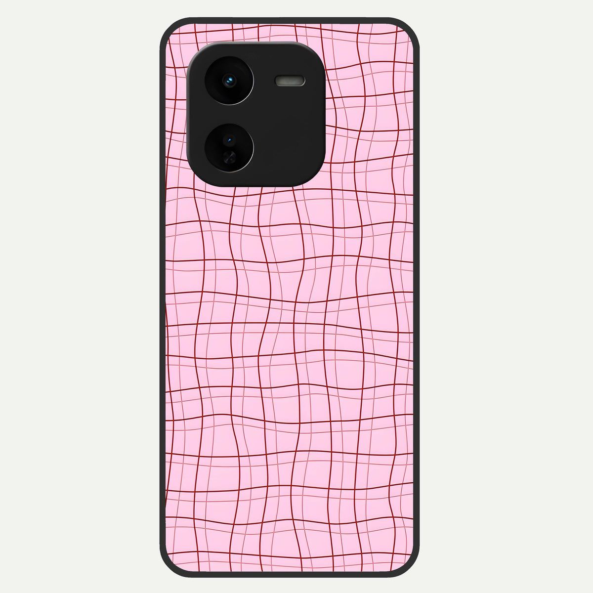  Soft Grid Bliss Glass Case For iQOO Z9x 5G back cover – full design glossy printed glass finish