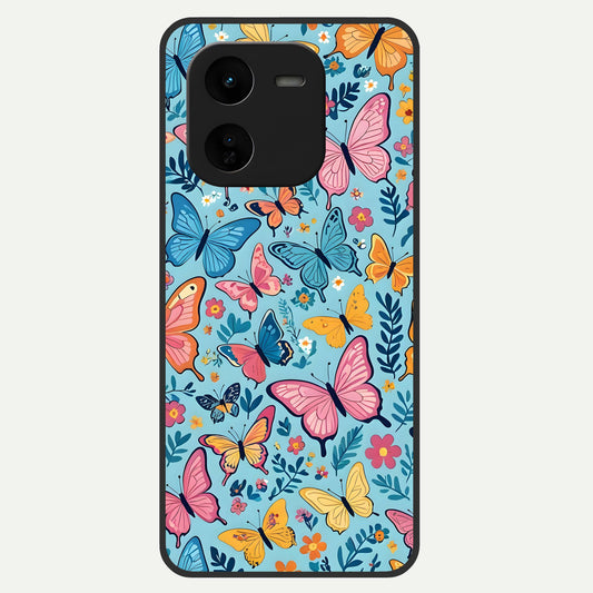  Spring Wing Garden Glass Case For iQOO Z9x 5G back cover – full design glossy printed glass finish