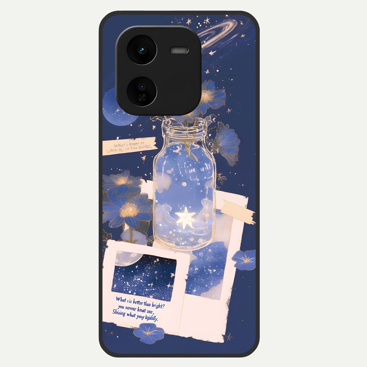 Starlit Cosmic Jar Glass Case For iQOO Z9x 5G back cover – full design glossy printed glass finish