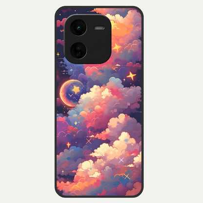 Starlit Dream Clouds Glass Case For iQOO Z9x 5G back cover – full design glossy printed glass finish