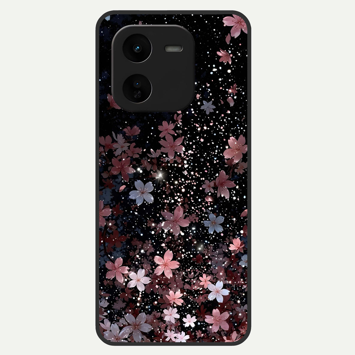  Starlit Flower Dreams Glass Case For iQOO Z9x 5G back cover – full design glossy printed glass finish