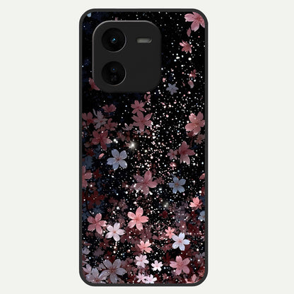  Starlit Flower Dreams Glass Case For iQOO Z9x 5G back cover – full design glossy printed glass finish
