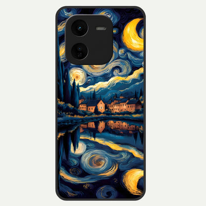  Starry Sky Serenity Glass Case For iQOO Z9x 5G back cover – full design glossy printed glass finish