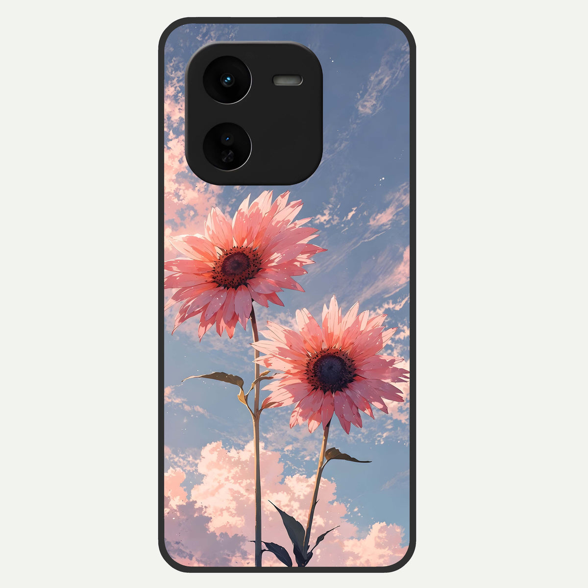  Sun Moon Balance Glass Case For iQOO Z9x 5G back cover – full design glossy printed glass finish