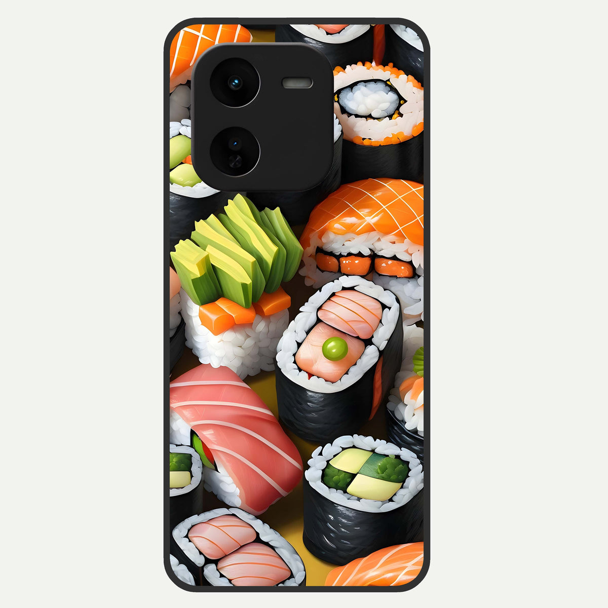  Sushi Food Pattern Glass Case For iQOO Z9x 5G back cover – full design glossy printed glass finish