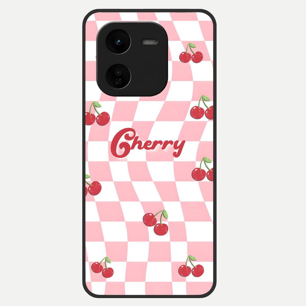  Sweet Cherry Vibes Glass Case For iQOO Z9x 5G back cover – full design glossy printed glass finish