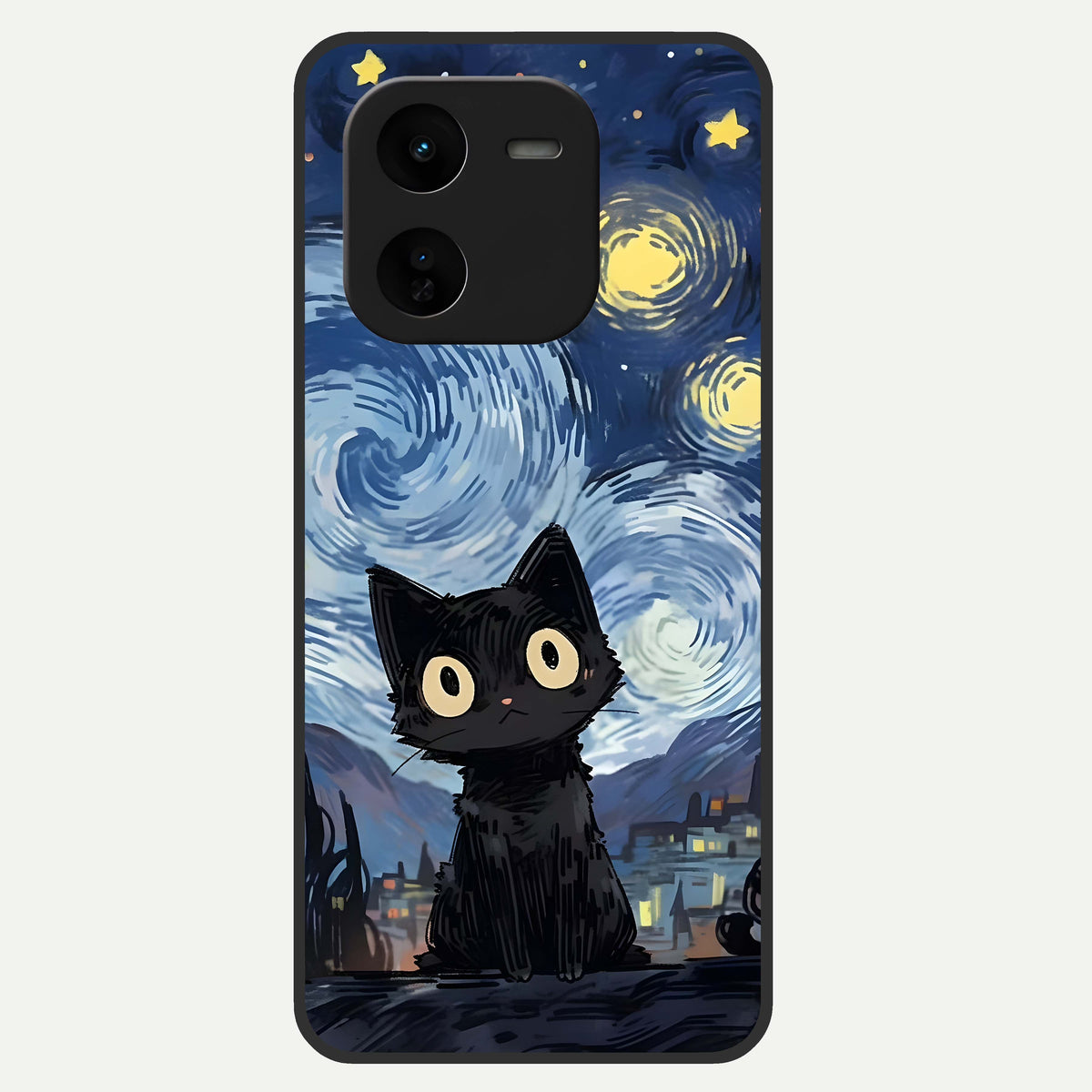  Van Gogh Cat Glass Case For iQOO Z9x 5G back cover – full design glossy printed glass finish