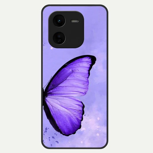  Violet Dream Wing Glass Case For iQOO Z9x 5G back cover – full design glossy printed glass finish